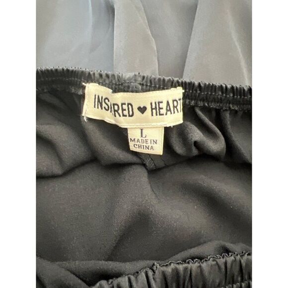 Inspired Hearts Women Black Satin Halter Dress with Cut-Out on Back Size L - Picture 11 of 13